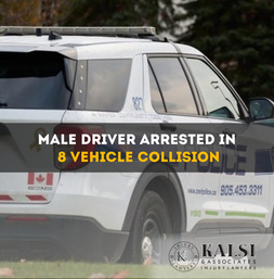 Male driver arrested in 8 vehicle collision